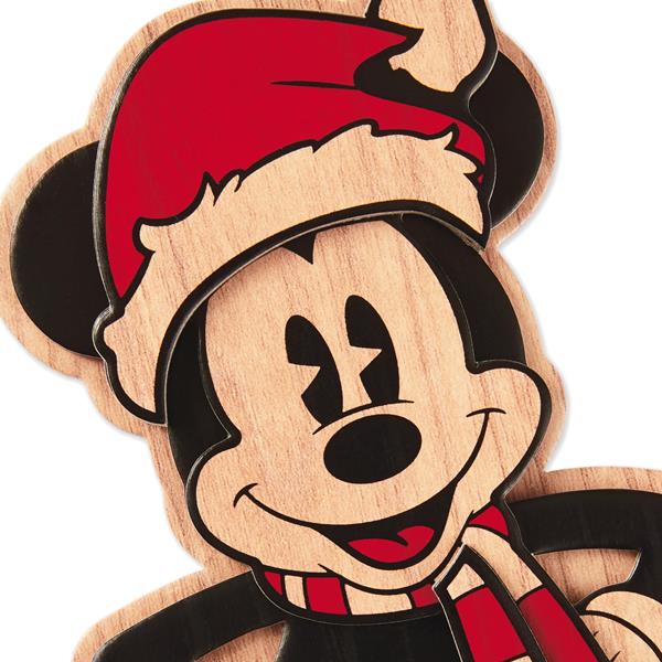 Hallmark Signature Disney Christmas Card (Wood Mickey Mouse) HyVee