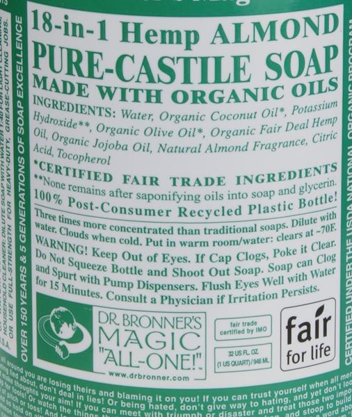 Dr. Bronner's Soap, PureCastile, 18In1 Hemp, Almond HyVee Aisles