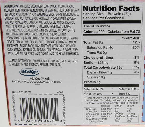 Little Debbie Snacks Nutrition Facts