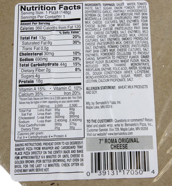 Roma For One Original 4 Cheese pizza HyVee Aisles Online Grocery