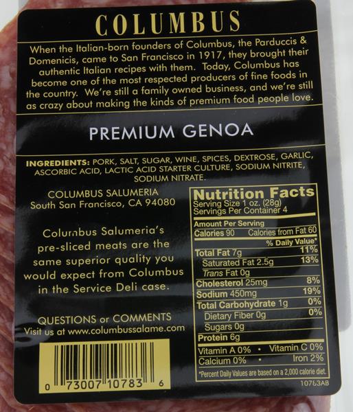 Columbus Premium Genoa Salame HyVee Aisles Online Grocery Shopping