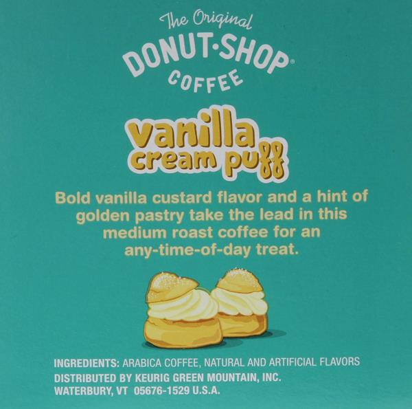 Donut Shop Vanilla Cream Puff Medium Roast Coffee K-Cups ...