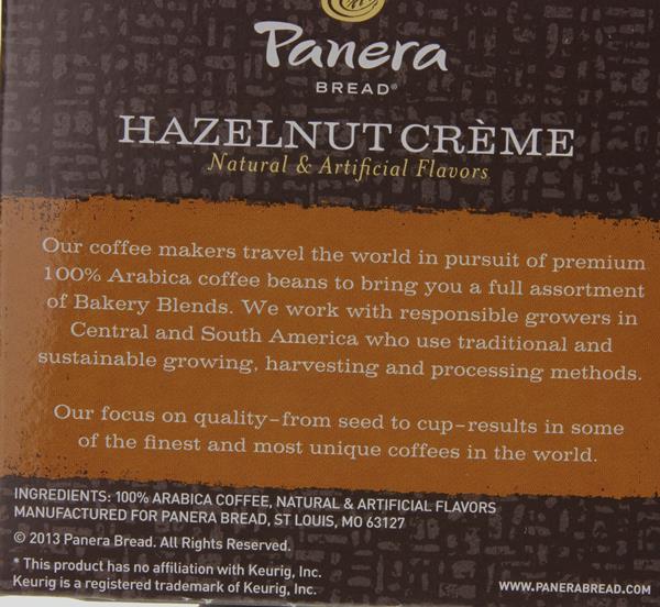 Panera Bread Hazelnut Crème Single 