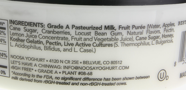 Noosa Yogurt Nutrition Facts Noosa Yoghurt Nutrition Facts