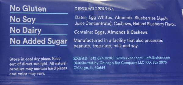 Rxbar Protn Bar Blueberry Rxbar Protn Bar Blueberry