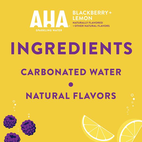 AHA Sparkling Water, Blackberry + Lemon 8 Pack | Hy-Vee Aisles