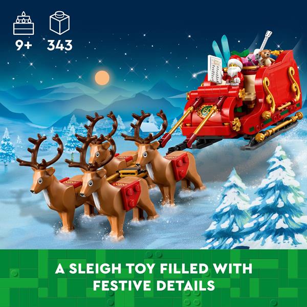 LEGO Santa's Sleigh Christmas Toy Set with Reindeer & Santa