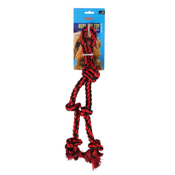 Dangler Ropes Hy-Vee Nuts For Knots Rope Tug with Two Danglers Dog Toy, Color Varies ...